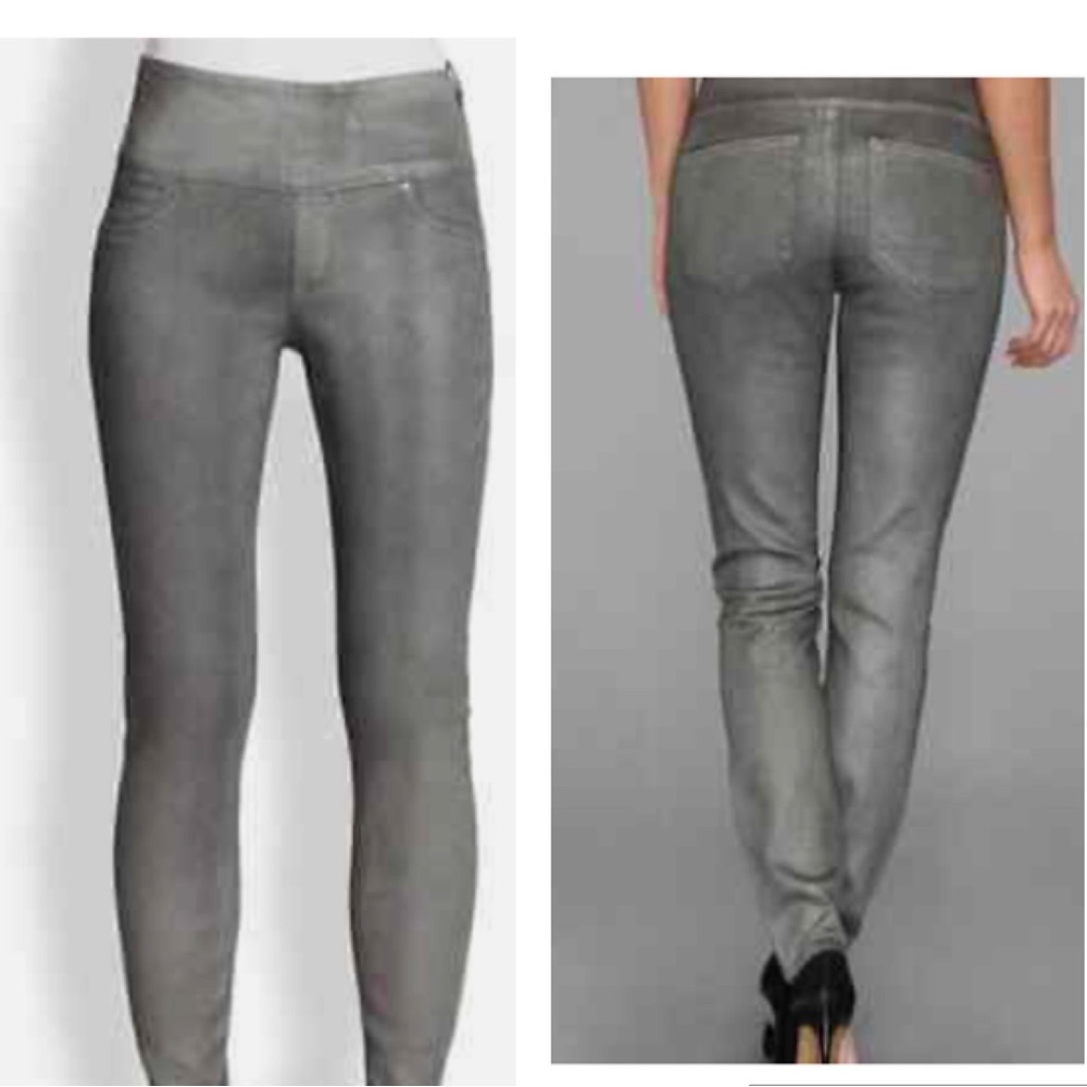SPANX WOMENS DENIM PANTS LEGGINGS SIDE ZIP PULL ON 2310 SOLACE